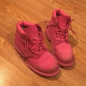 12.5 girls pink Timberland boots